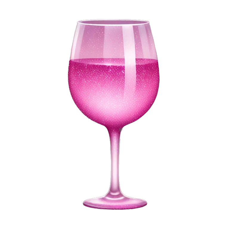 Pink sparkly wine glass emoji