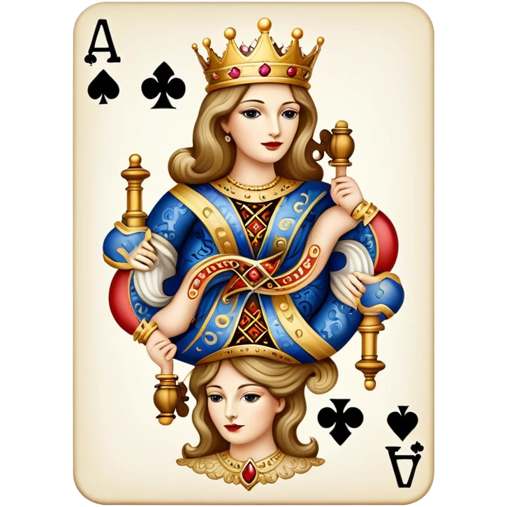 queen of clubs playing card emoji