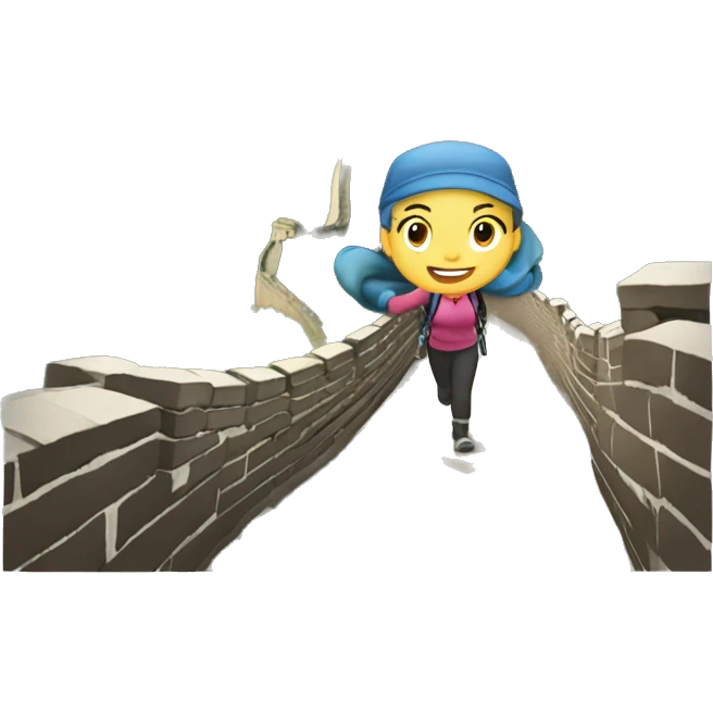 woman hiking the Great Wall of China  emoji