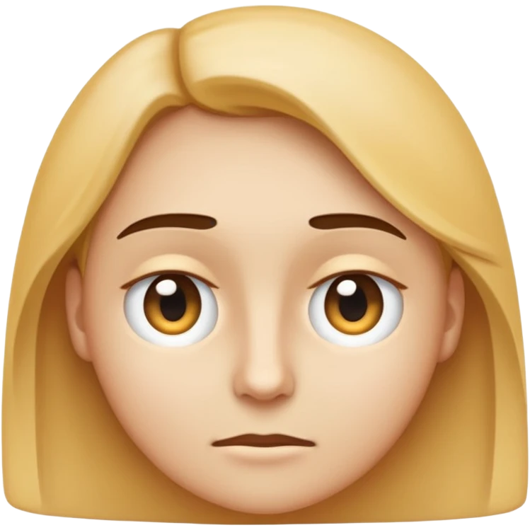 Emoji-style face in 2D, head slightly turned sideways (3/4 profile), eyes looking directly sideways toward viewer, expression suspicious or observing, clean vector lines, minimalistic style like 🙄 emoji, neutral background emoji