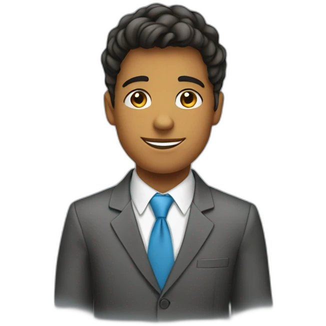 Un adolescent de 17 ans en costume cravate emoji