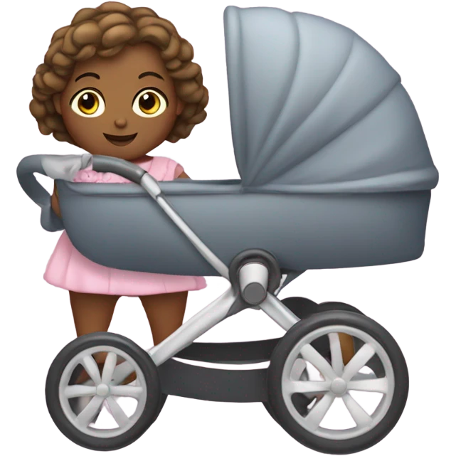 Stroller with baby girl emoji