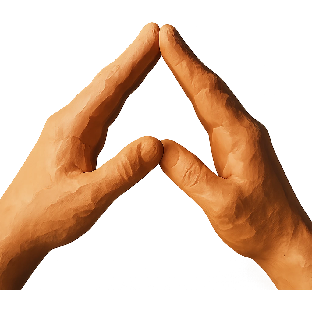 two hands doing a pyramid gesture with their fingers emoji