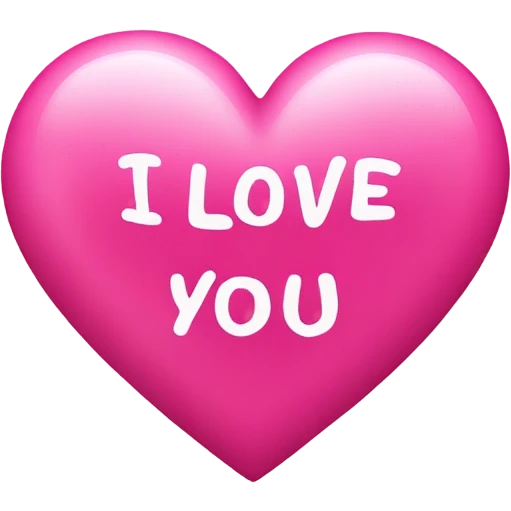 Pink heart that says “I love you”  emoji