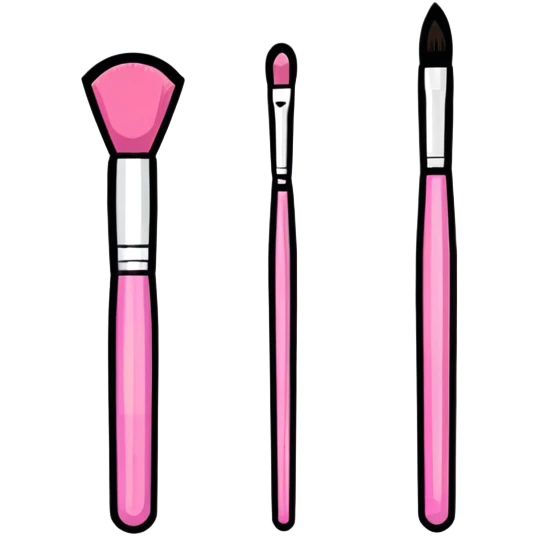Makeup brush with pink bristles emoji