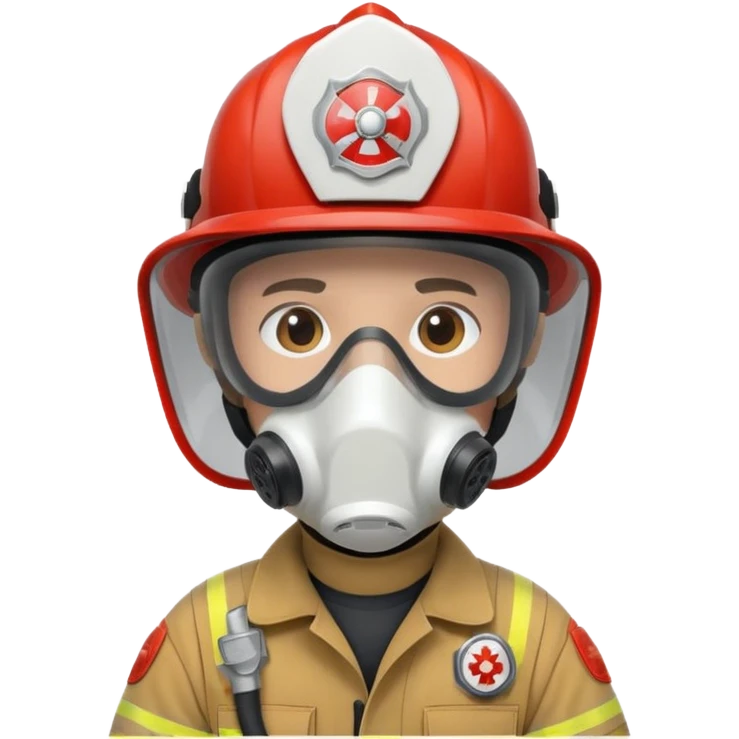 Firefighter with respiratory protection white color helmet emoji
