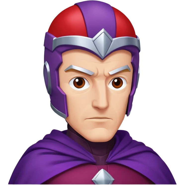 Magneto Marvel character with red helmet and purple cape emoji
