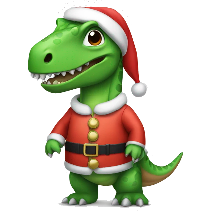 Dinosaur in Santa suit emoji