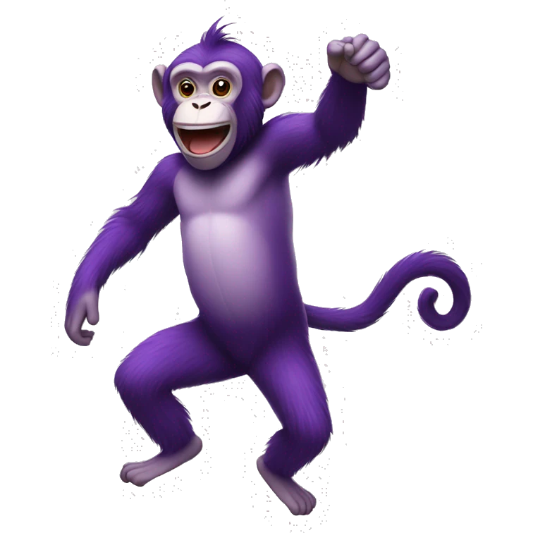 purple monkey funny dance emoji