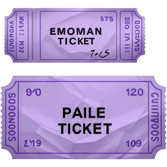 Pale Purple 1 Signed ticket  emoji