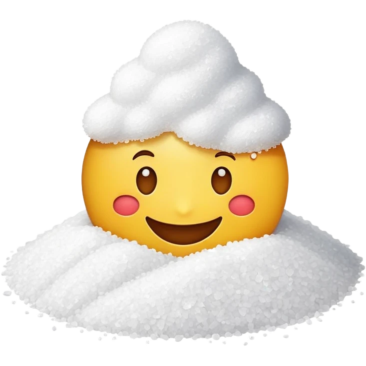 Happy emoji with a pile of salt emoji