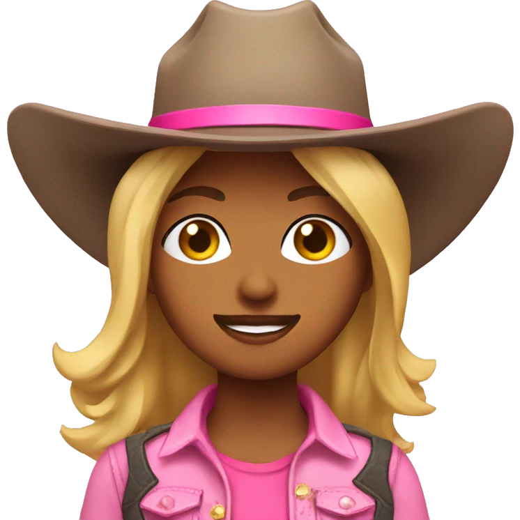 cowgirl with pink cowboy hat emoji