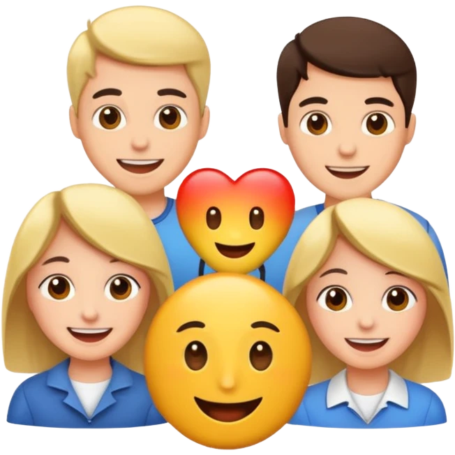 Quiz with happy people  emoji