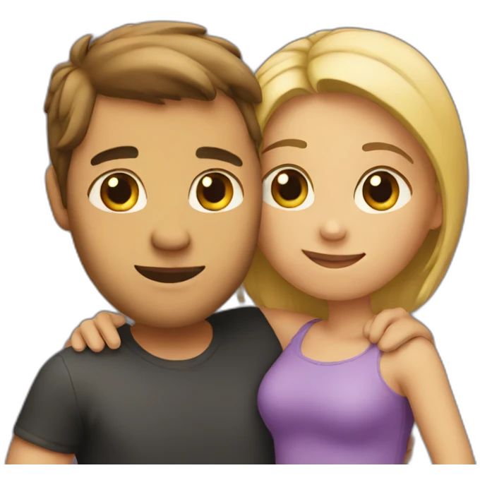 Couple hugging each other emoji