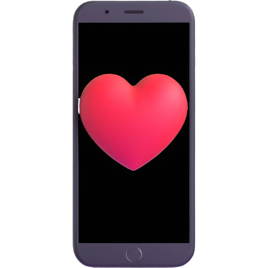 smartphone with a big heart emoji