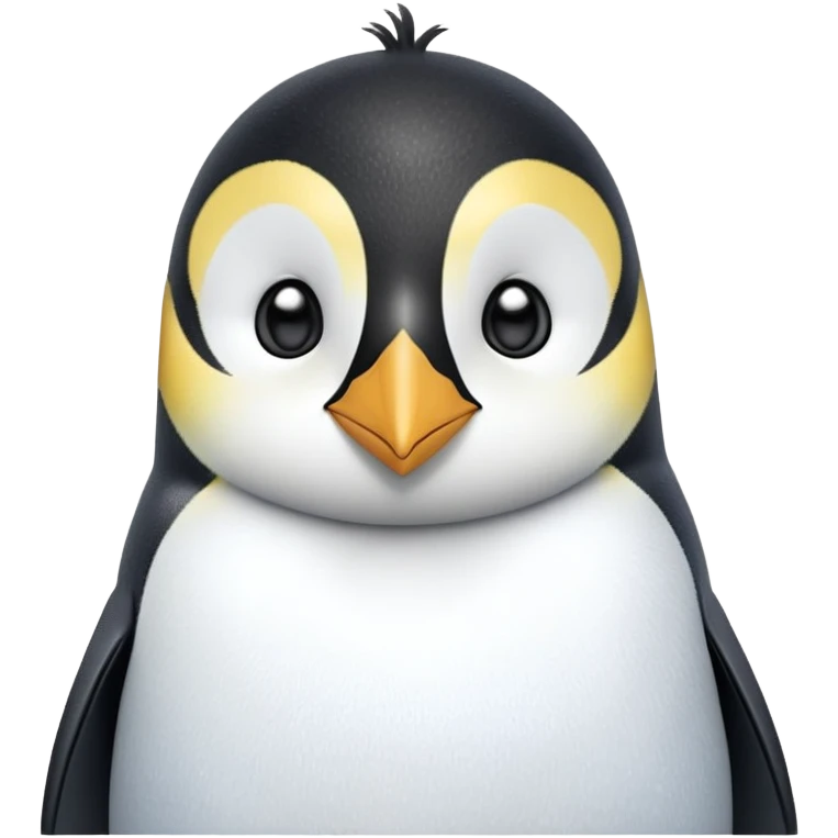 cinematic-cute-emperor-penguin-portrait-emoji,-head-tilted-playfully-and-inquisitively,-with-glossy,-pristine-plumage,-sparkling-eyes-filled-with-curiosity,-simplified-yet-irresistibly-adorable-features, black, large black eyes face emoji