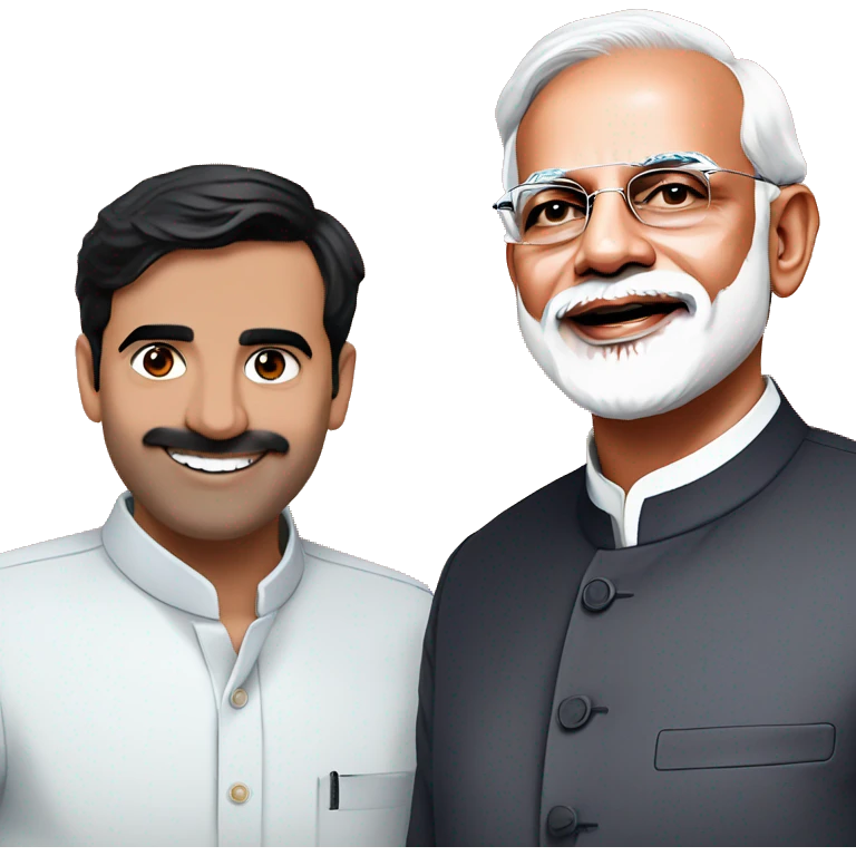Narendra modi with dhruv rathee emoji