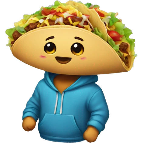 Taco wearing hoodie emoji