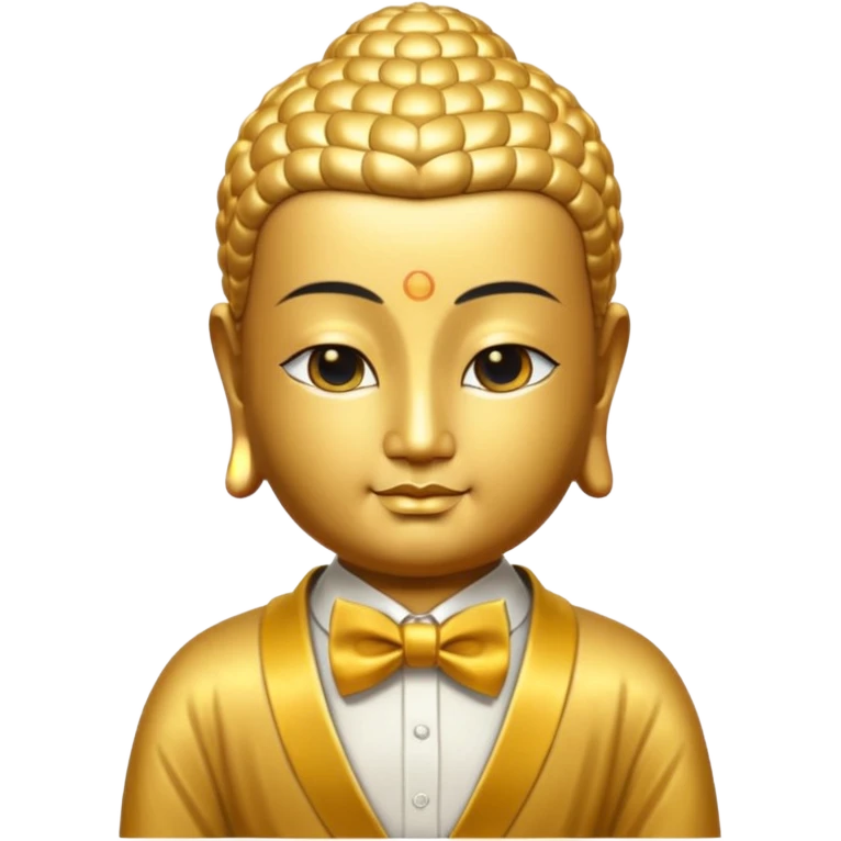 The Buddha in golden bow tie emoji