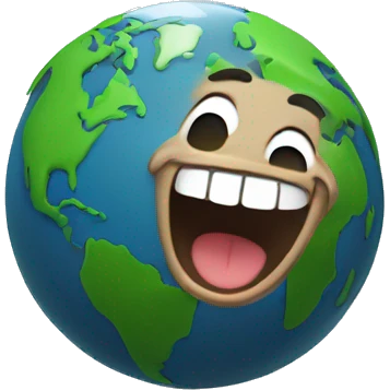 Earth as emoji smile n thomp up emoji