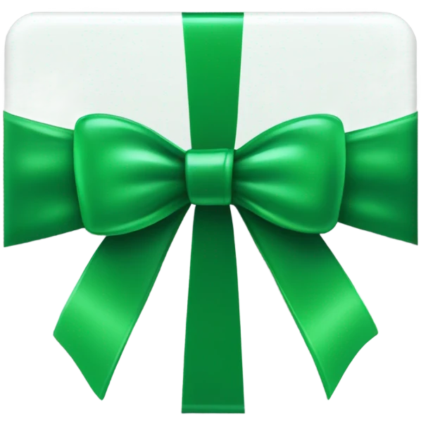 green gift card with bow emoji
