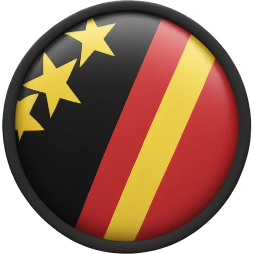 flag with black top half red bottom half and a yellow circle in the middle  emoji