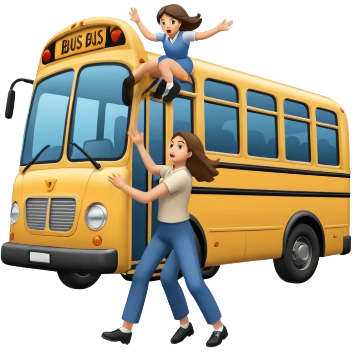 Man throwing woman into a bus bumper  emoji