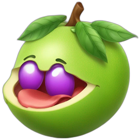 fruit purple sweating sport tongue out emoji