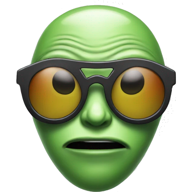 alien with sun glasses chocked emoji