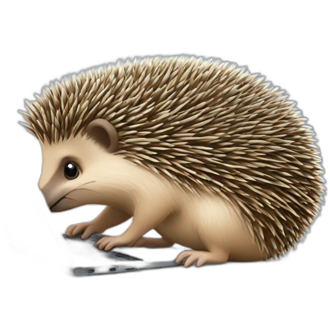 hedgehog working on a laptop emoji