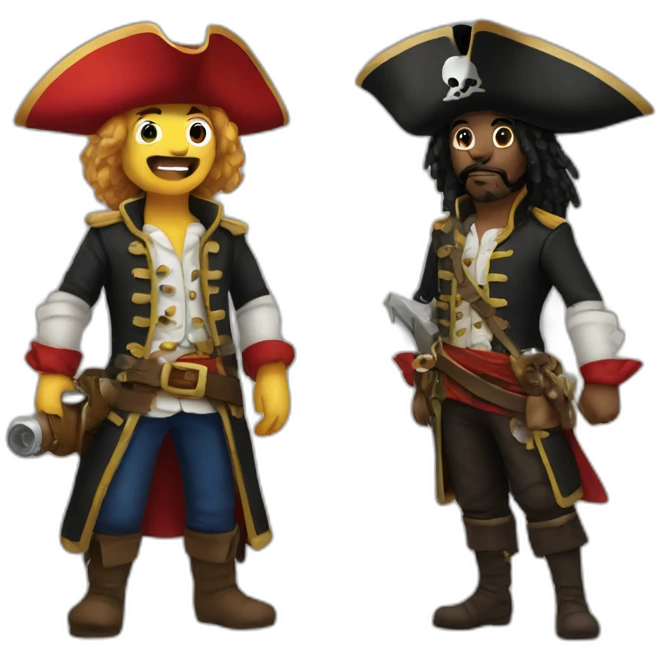 Pirate and rocket emoji