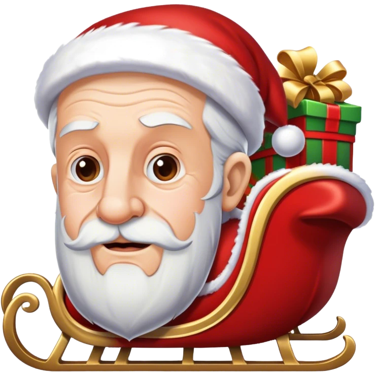 Old man on a Santa sleigh heading to New York emoji