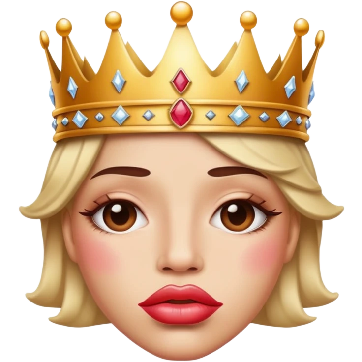 Lips blistered wearing a crown emoji