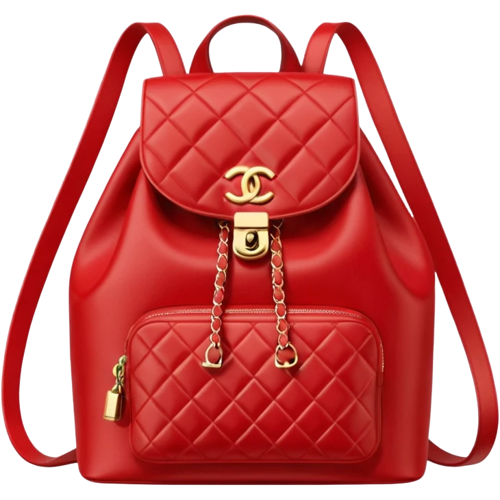 chanel red backpack gold hardware emoji