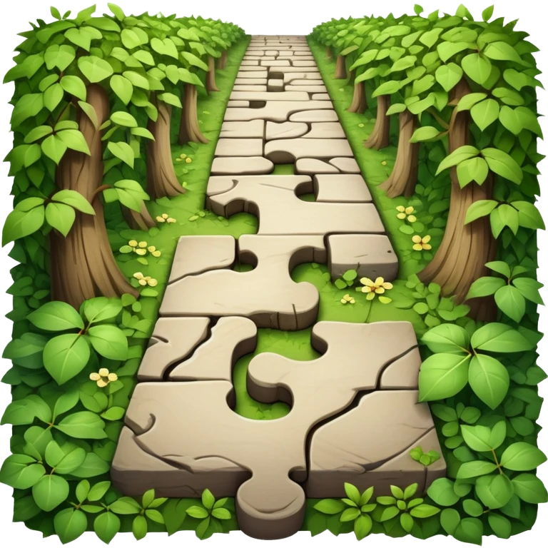 overgrown path with a jigsaw piece in the middle emoji