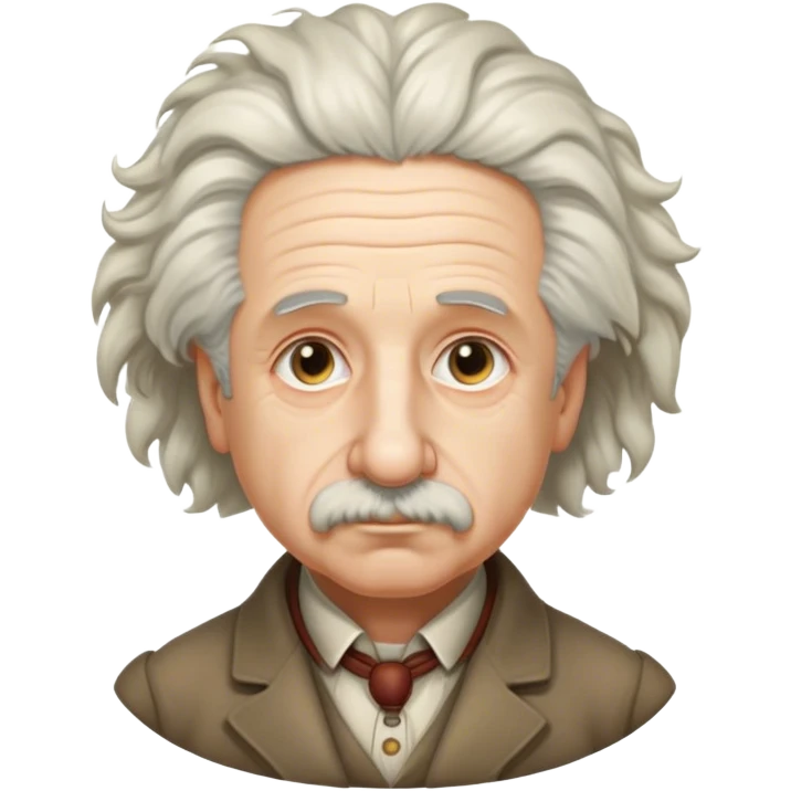Cinematic Realistic portrait of Albert Einstein, shown as an iconic genius with wild, expressive hair and a gentle, contemplative expression, rendered in detailed period clothing with warm, intellectual lighting emoji
