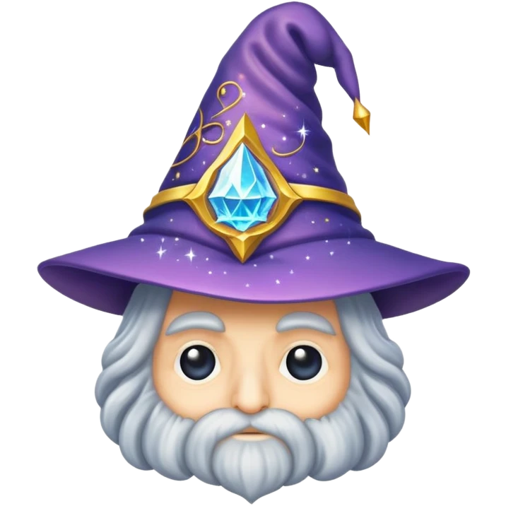 wizard's brain with wizard hat and sparkles emoji