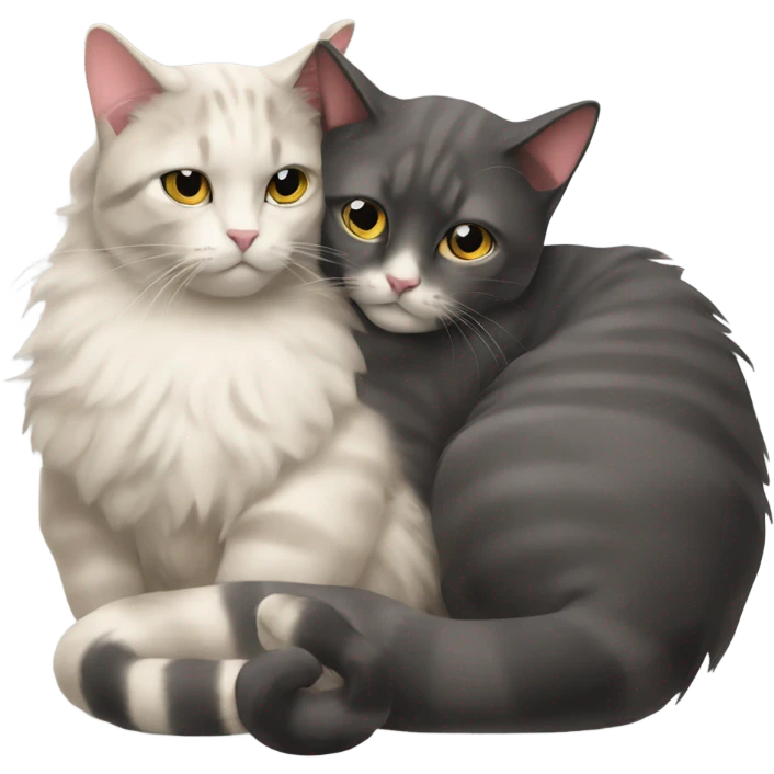 2 cats cuddling emoji