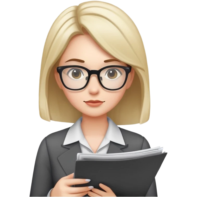 female office worker reviewing paperwork emoji