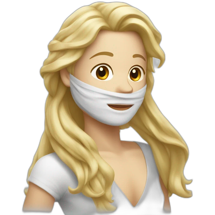 long blond haired surfeur with white bandanna emoji