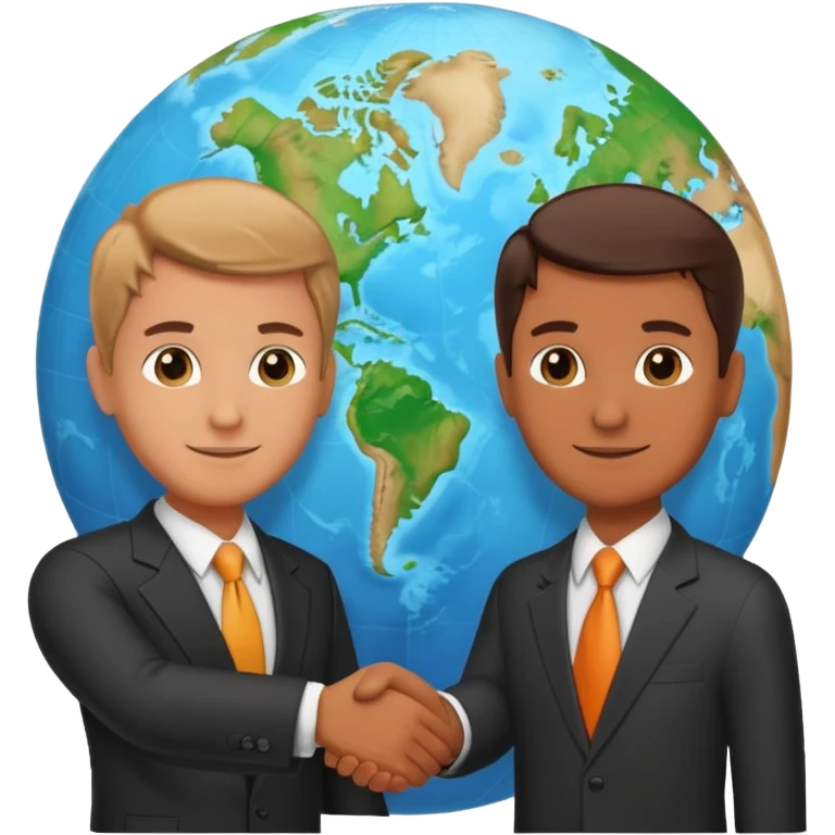 Shake hands and a globe showing negotiation of climate change emoji