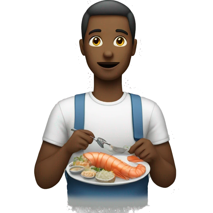 A person eating seafood  emoji