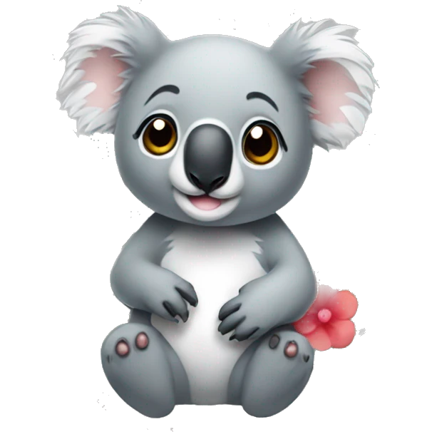 Koala with love emoji