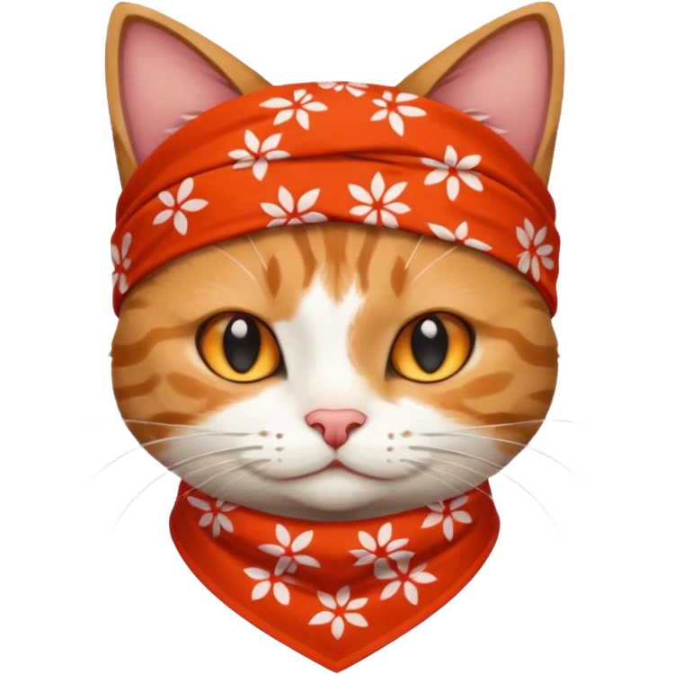 cat with wearing red bandana emoji