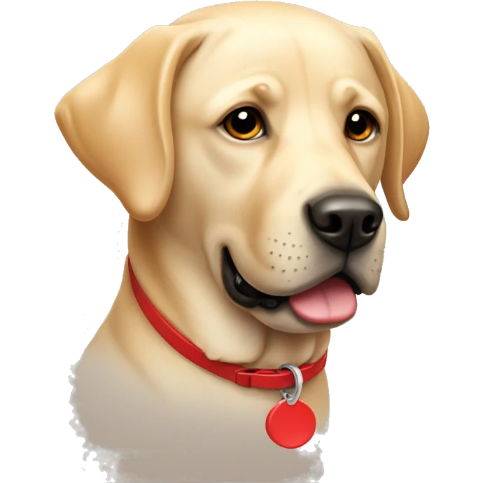 Labrador with a red collar emoji