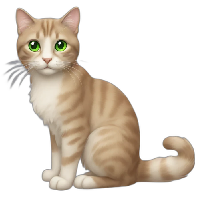 Cat with long hair an green eyes emoji