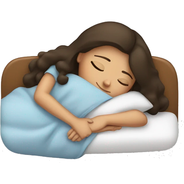 Brunette girl sleeping emoji