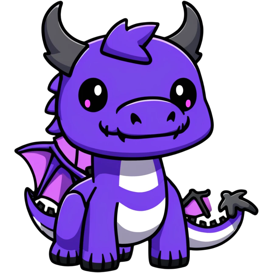 Minecraft black dragon head with purple eyes emoji