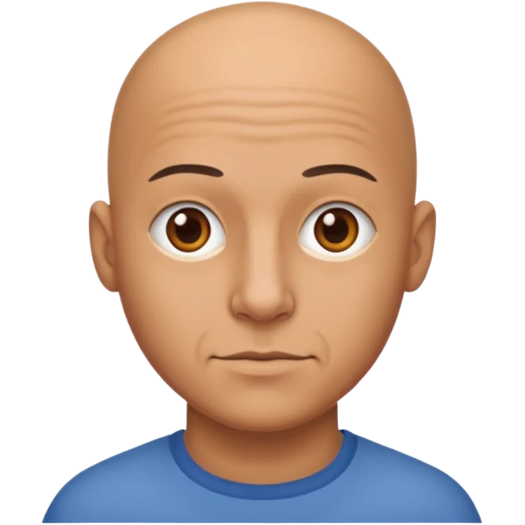 a stupid man with a very flat head emoji