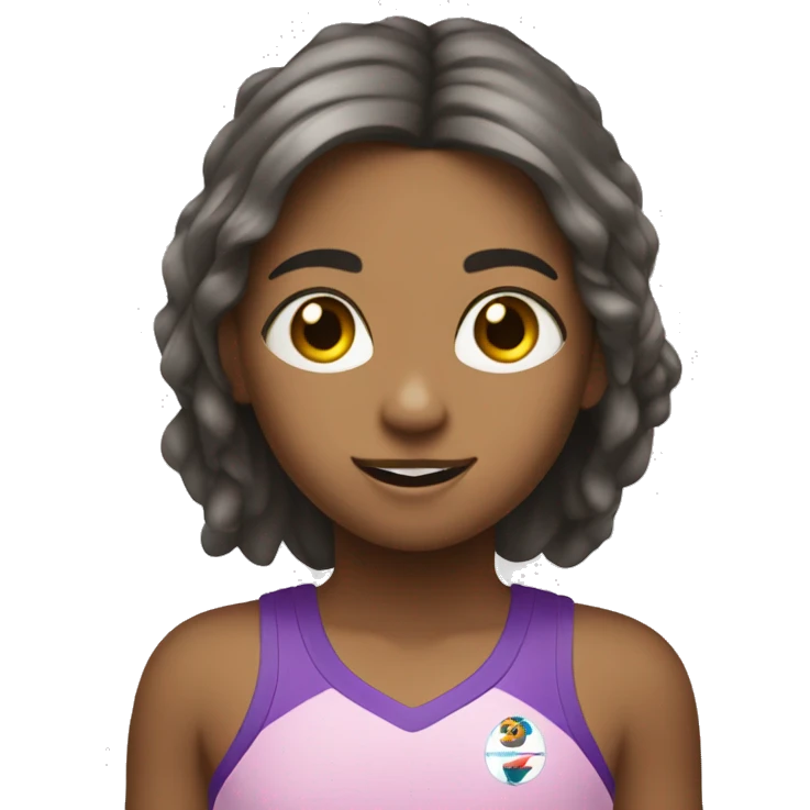 Niña con balón de voley y una flor emoji